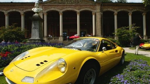 A Ferrari Dino 246 GT, built 1971, sits parked in...