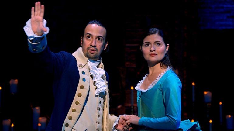 Lin-Manuel Miranda is Alexander Hamilton and Phillipa Soo is Eliza...