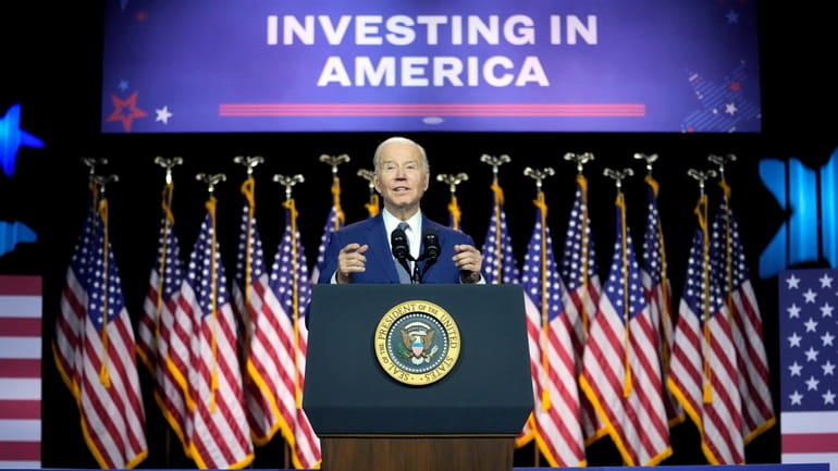 President Joe Biden speaks on the debt limit during an...