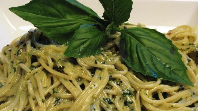 Pasta with walnut pesto at Circa in Mineola.