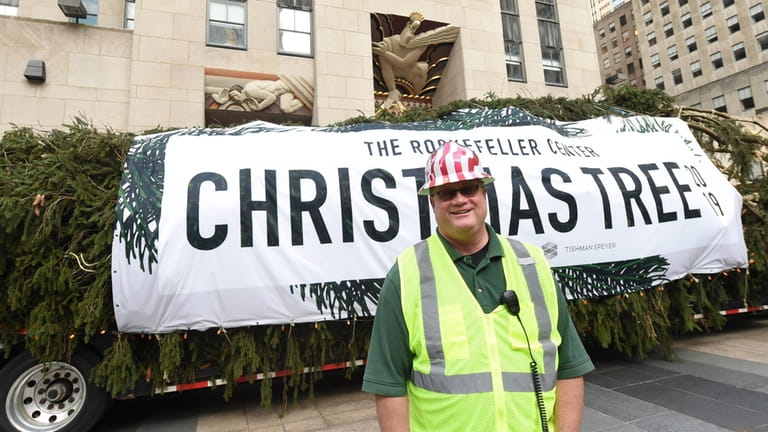 Erik Pauze, the Rockefeller Center chief gardener, in 2019 with the...