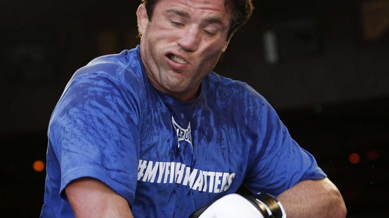 Chael Sonnen works out during an open workout for UFC...