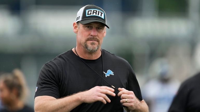 Detroit Lions head coach Dan Campbell watches during an NFL...