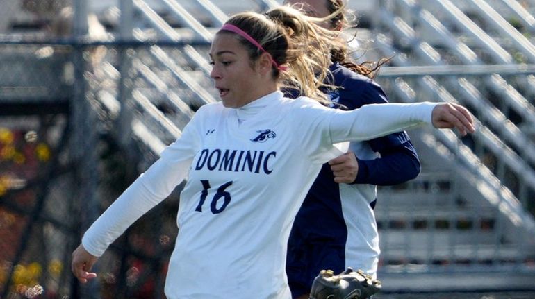 Giuliana Arrigo of St. Dominic controls the ball during the...