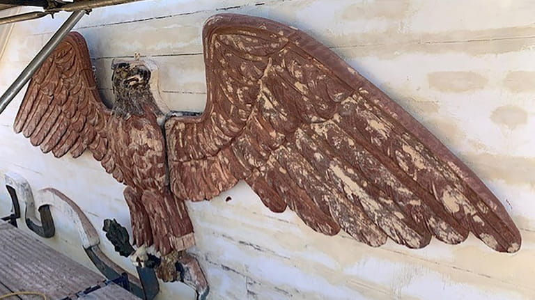 The mechanical eagle during its restoration project. 