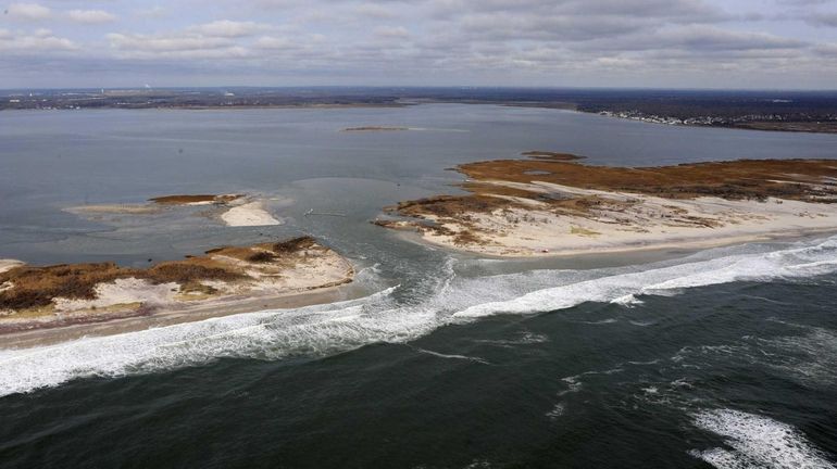 A breach in Fire Island is shown. (Dec. 20, 2012)