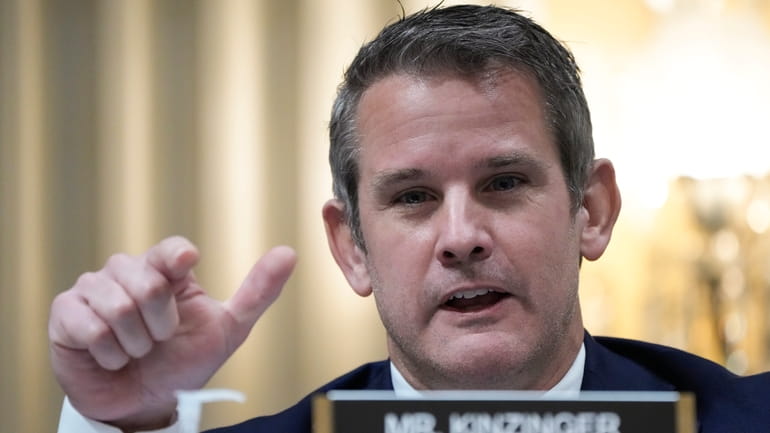 FILE -Rep. Adam Kinzinger, R-Ill., speaks as the House select...