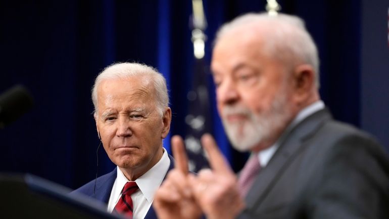 President Joe Biden and Brazil's President Luiz Inacio Lula da...