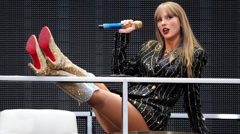 Taylor Swift performs at Wembley Stadium as part of her...