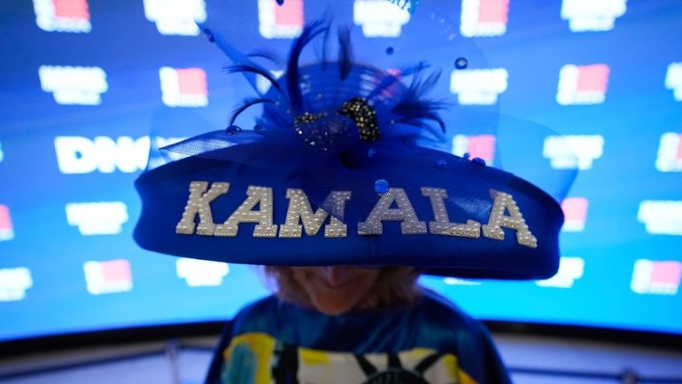 Mississippi delegate Kelly Jacobs wears a hat during the Democratic...