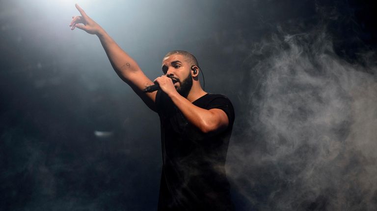 Drake performs on the main stage at Wireless festival in...