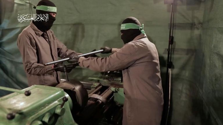 This image from video posted by Hamas on Dec. 20,...