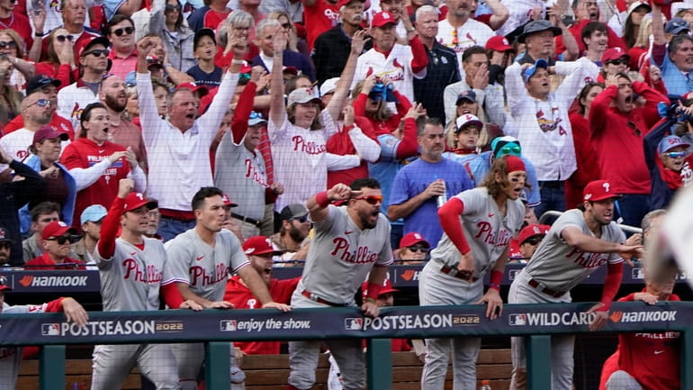 MLB playoffs: Phillies score six in ninth to rally past Cardinals