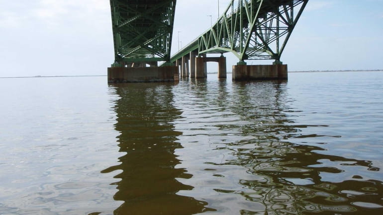 Photo of brown tide south of the Robert Moses Causeway...