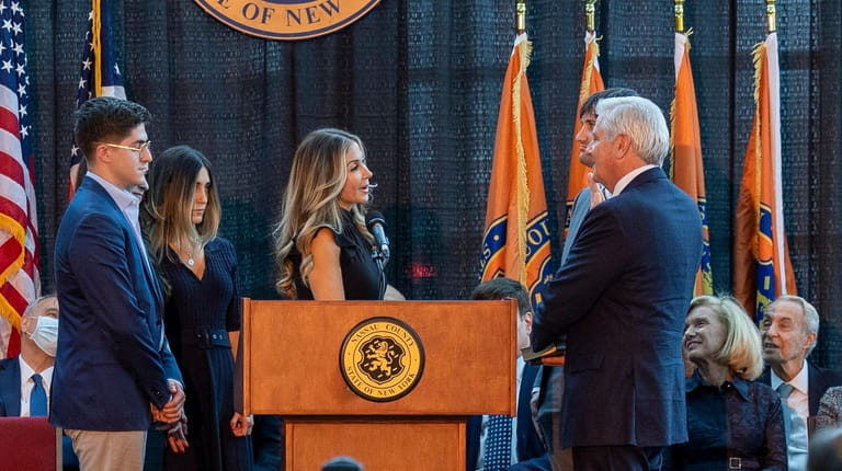 The swearing in ceremony for Nassau County Executive Bruce Blakeman...
