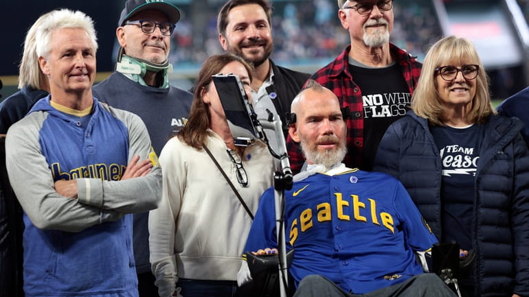 Former NFL football player and ALS patient Steve Gleason, second...