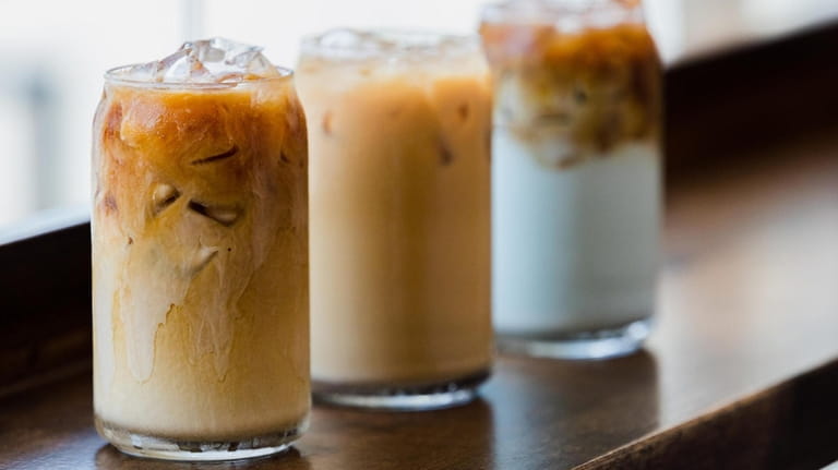 A selection of ice coffees from Blue Bean Cafe in...