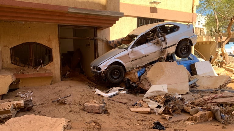 Flooding aftermath is seen in Derna, Libya, Thursday, Sept.14, 2023....