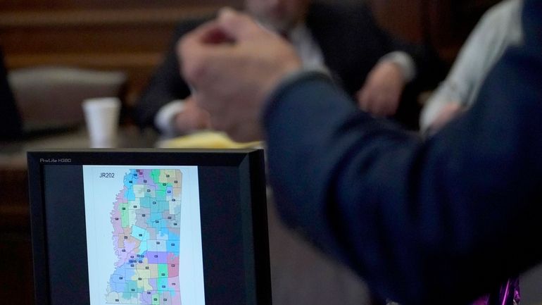 A version of a proposed Mississippi Senate redistricting map is...