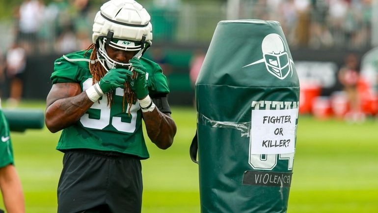 New York Jets defensive end Takkarist McKinley (93) during the...