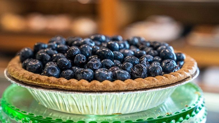 An open faced blueberry pie at Junda's Pastry Crust &...