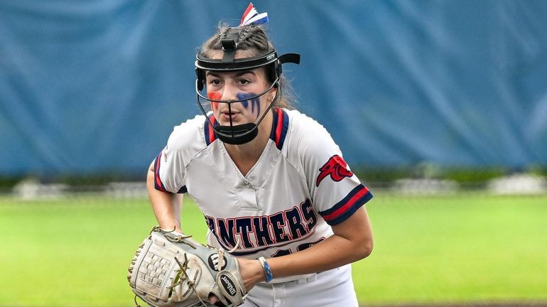 Ava Zicchinelli of Miller Place stares down to the plate...