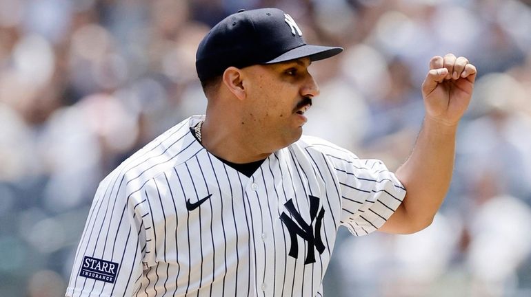 Nestor Cortes of the Yankees pitches during the first inning against...