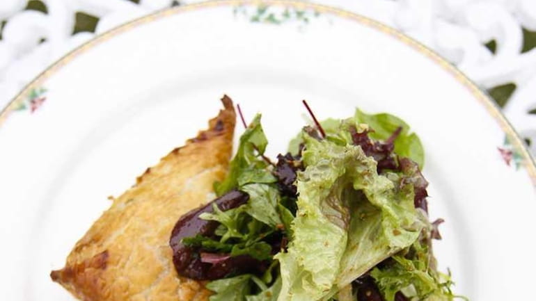 Brie en croute, with brie and wild mushrooms in puff...