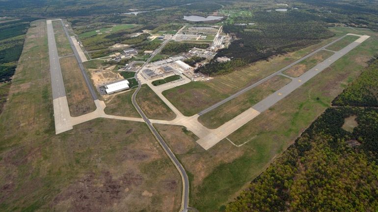 A plume of groundwater contamination from the former Grumman facility in...