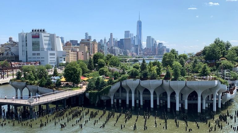 Little Island opened in 2021 at Pier 55 in Hudson River...