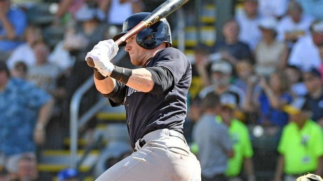 Yankees outfielder Clint Frazier hits a single during a spring...
