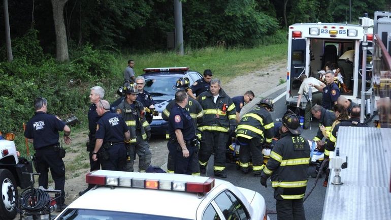 The eastbound Southern State Parkway is closed early Sunday after...