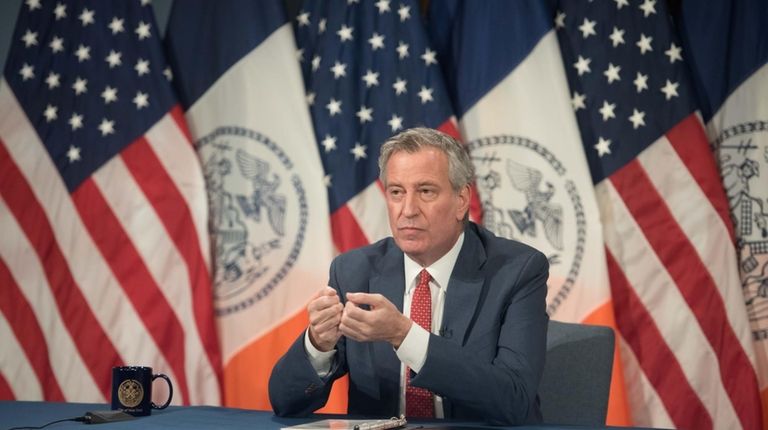 New York City Mayor Bill de Blasio, photographed Wednesday at...