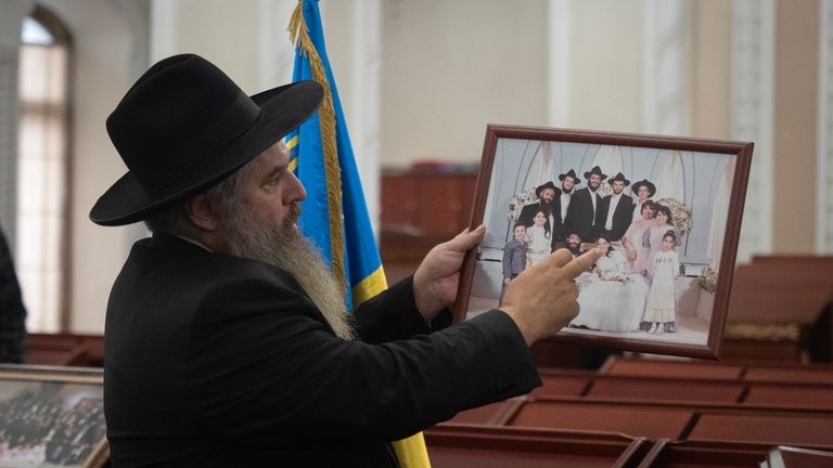 Ukraine's chief rabbi Moshe Reuven Azman points out in a...