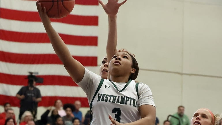 Westhampton guard Sandra Clarke takes the layup in for two...