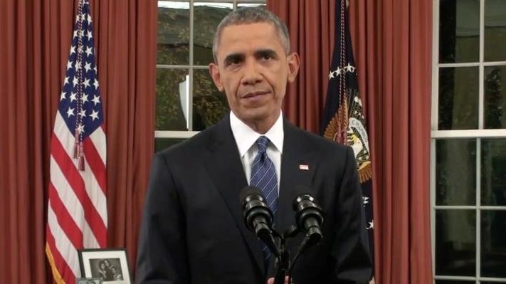 President Barack Obama addresses the nation on Dec. 6, 2015...