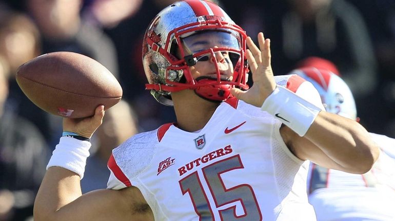 Rutgers quarterback Gary Nova passes against Cincinnati in the first...