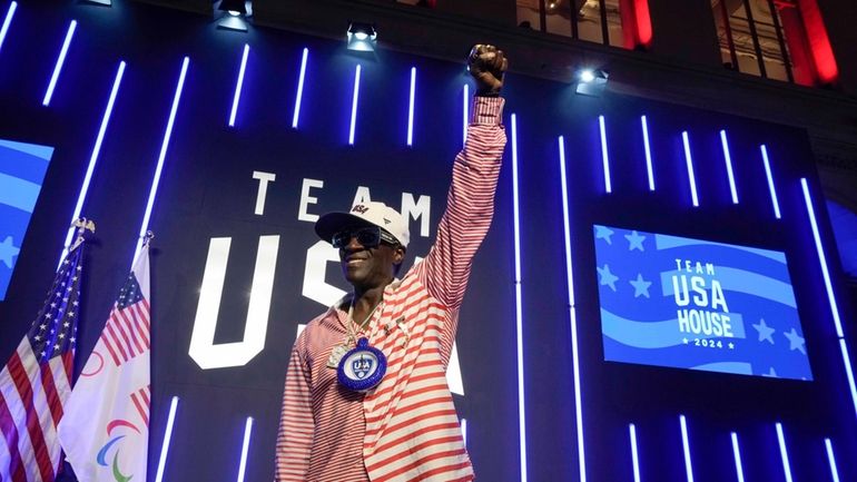 Flavor Flav gestures as he attends an interview with The...