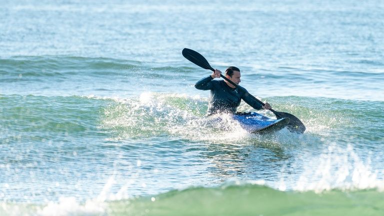 Richie Guerrero at Ponquogue Beach in Hampton Bays.