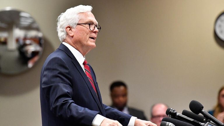 Jefferson County Attorney Mike O'Connell addresses the court as he...