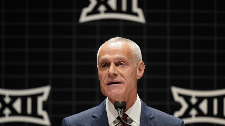 Big 12 Commissioner Brett Yormark addresses the media, Oct. 17,...