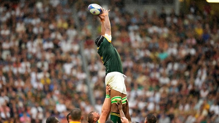 South Africa's Marvin Orie misses a catch for the line...