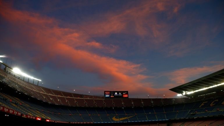 A general view of the the Camp Nou stadium as...