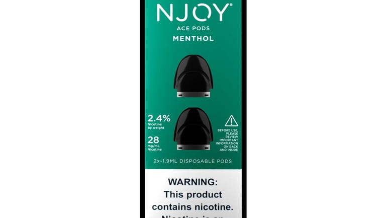 A package of Njoy's menthol-flavored electronic cigarette product.