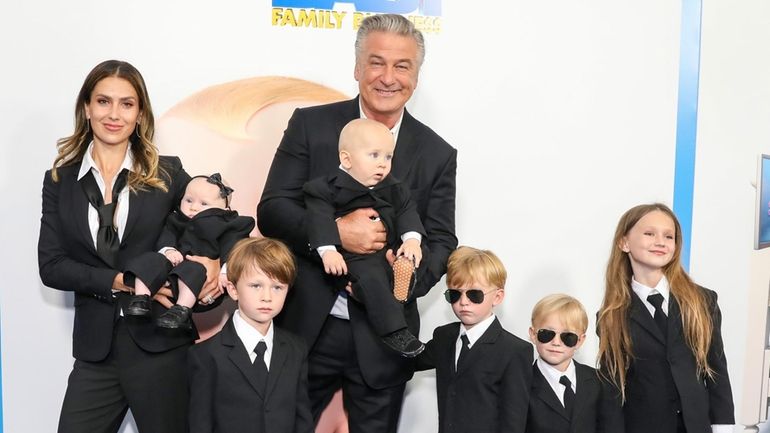 Hilaria Baldwin, Alec Baldwin and their children six children attend...