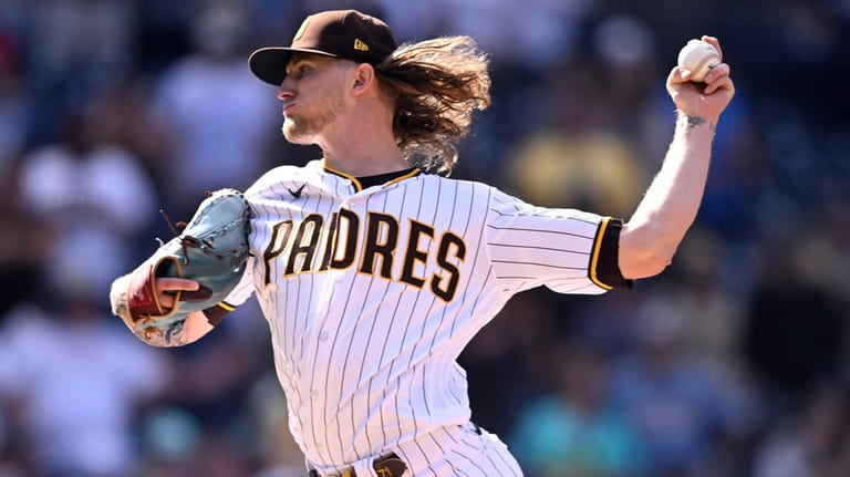 San Diego Padres relief pitcher Josh Hader delivers during the...