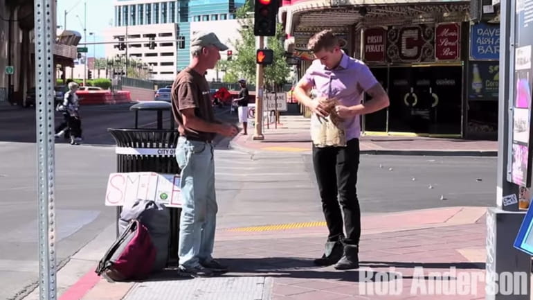 Magician Rob Anderson Rips Up Homeless Veterans Sign — For A Good Cause Newsday 
