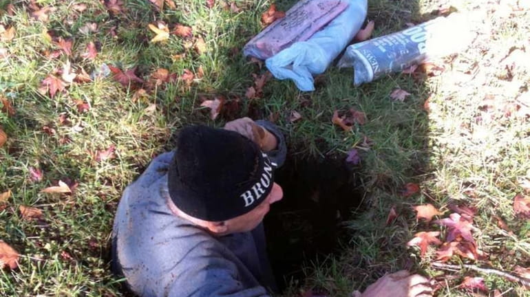 Firefighters rescued Michael Ciron, 80, from a hole in his...