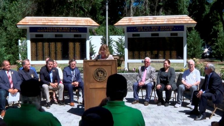 The restored Vietnam Era Hauppauge Honor Roll monument was dedicated...