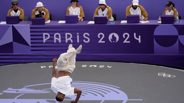 United States Jeffrey Louis, known as B-Boy Jeffro competes during...